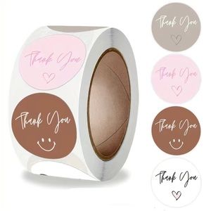500 1” thank you stickers
